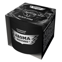 «Aroma Motors» BLACK STAR Ароматизатор гелевый в картонной упаковке (круглый) 100мл